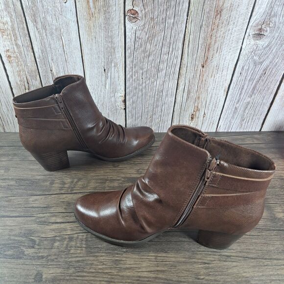 BearTraps Reliance Brown Leather Ankle Bootie Women's Sz 10 M (VGC) - Picture 5 of 10